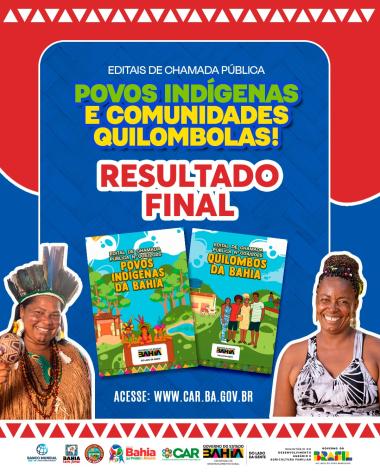 Governo da Bahia divulga resultado de editais que destinam R$ 24 milhões a povos indígenas e comunidades quilombolas | SECOM