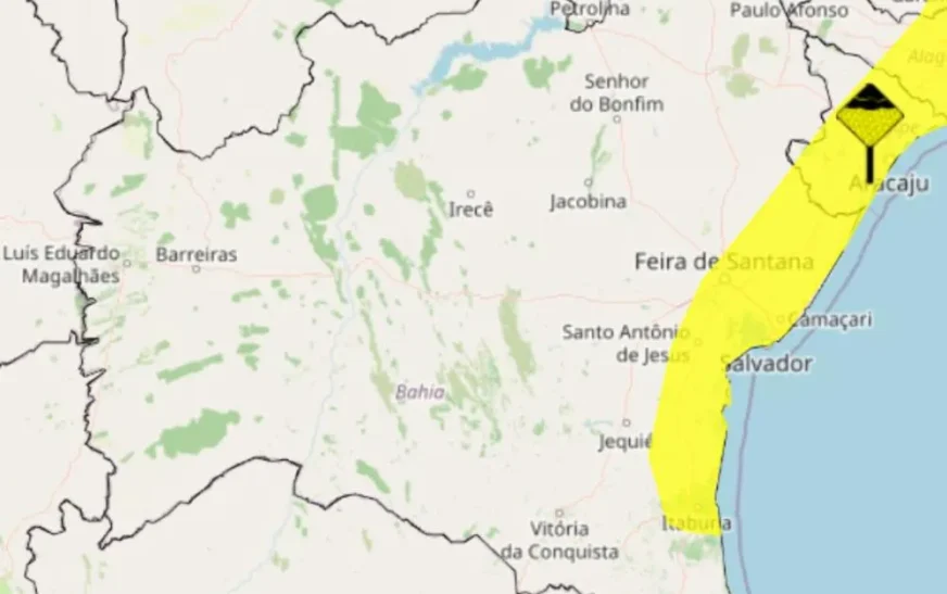 Inmet emite alerta de chuvas intensas para Salvador e mais 125 cidades da Bahia